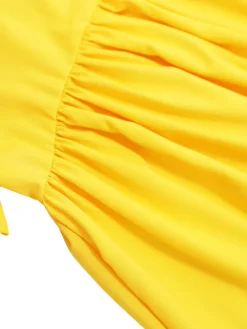 Color Block Ruffle Sleeve Swing Loose Dress