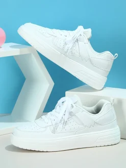 Colorblock Platform Lace-Up Sneakers