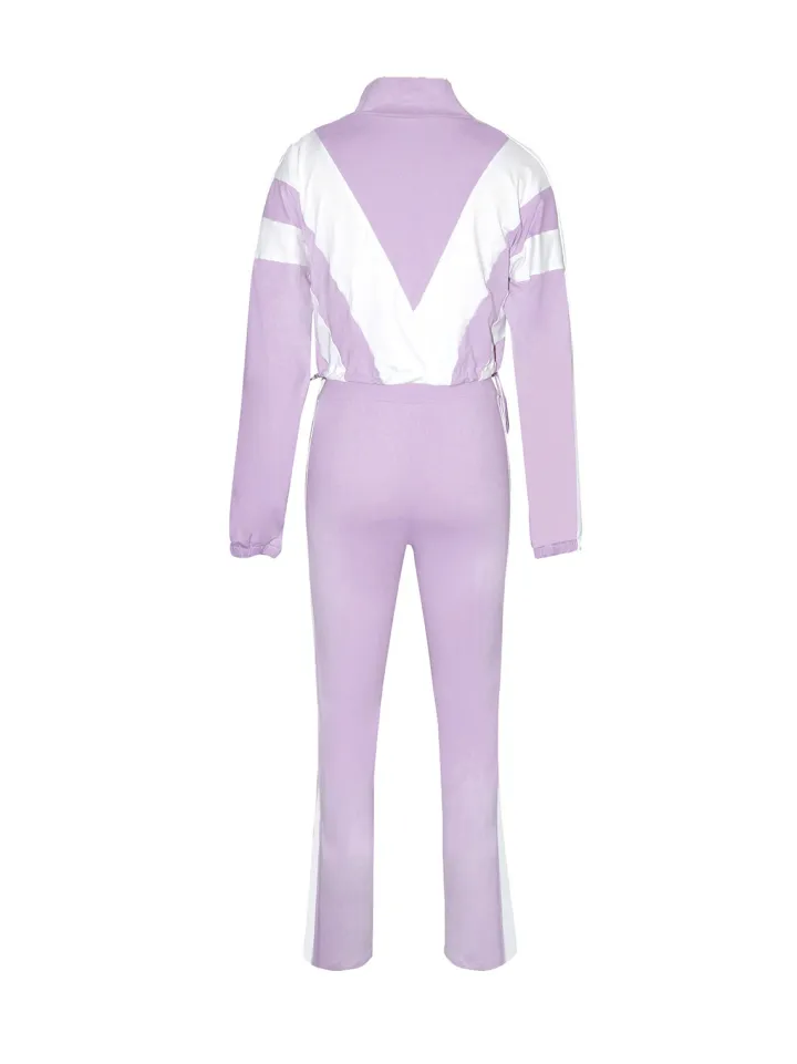 Colorblock Two Piece Pants Set