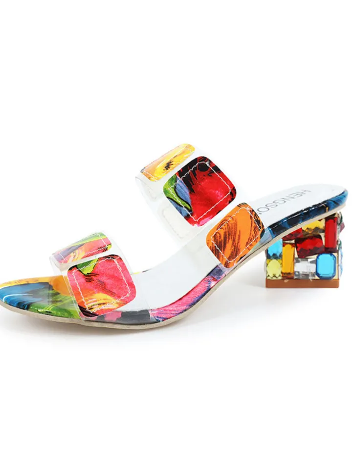 Colorful Applique Chunky Slide