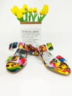 Colorful Applique Chunky Slide