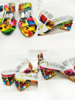 Colorful Applique Chunky Slide