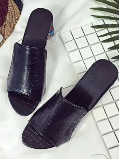 Colorful Crystal Patchwork Chunky Slide