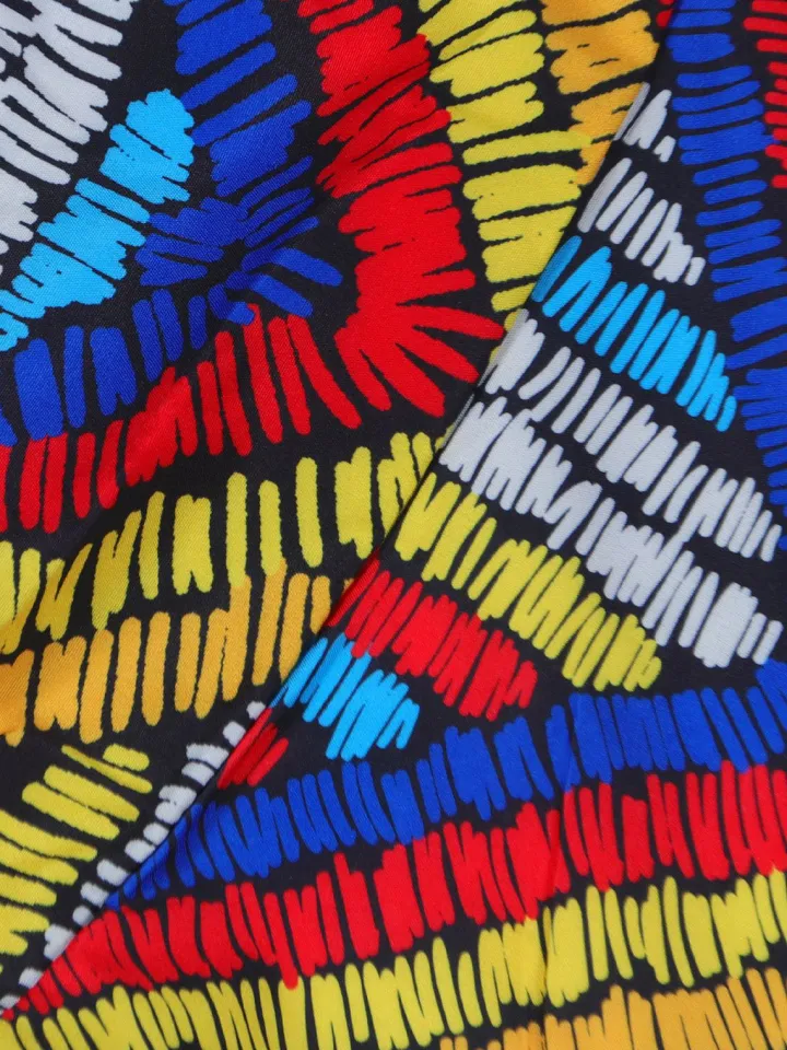 Colorful Print Halter Neck Backless Maxi Dress