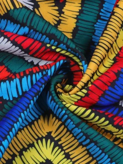 Colorful Print Halter Neck Backless Maxi Dress