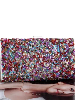 Colorful Stone Chain Cuboid HandBags