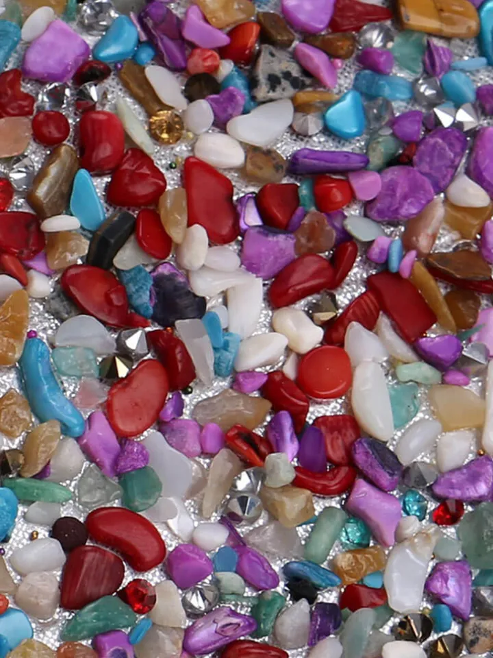 Colorful Stone Chain Cuboid HandBags