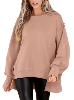 Crew Neck Long Sleeve Pullover Top