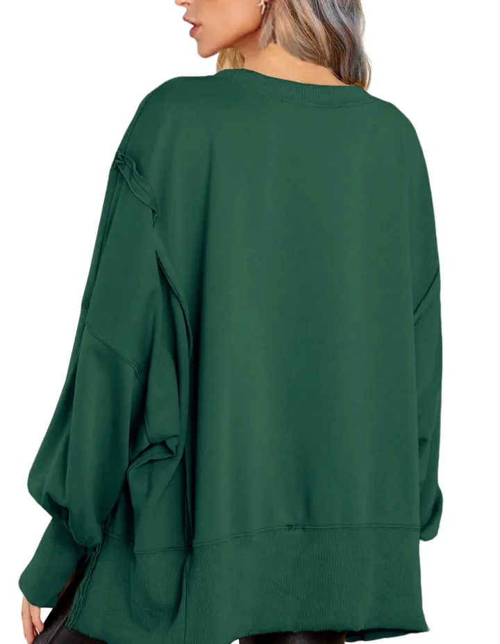 Crew Neck Long Sleeve Pullover Top