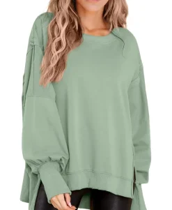 Crew Neck Long Sleeve Pullover Top