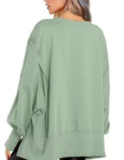Crew Neck Long Sleeve Pullover Top