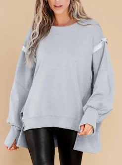 Crew Neck Long Sleeve Pullover Top