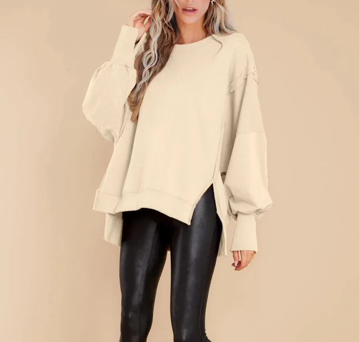 Crew Neck Long Sleeve Pullover Top