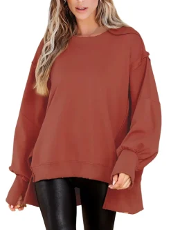 Crew Neck Long Sleeve Pullover Top