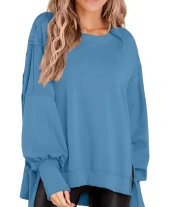 Crew Neck Long Sleeve Pullover Top