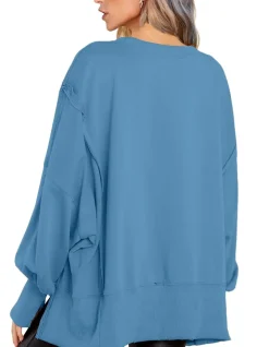 Crew Neck Long Sleeve Pullover Top