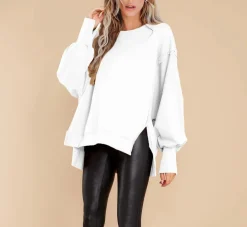 Crew Neck Long Sleeve Pullover Top