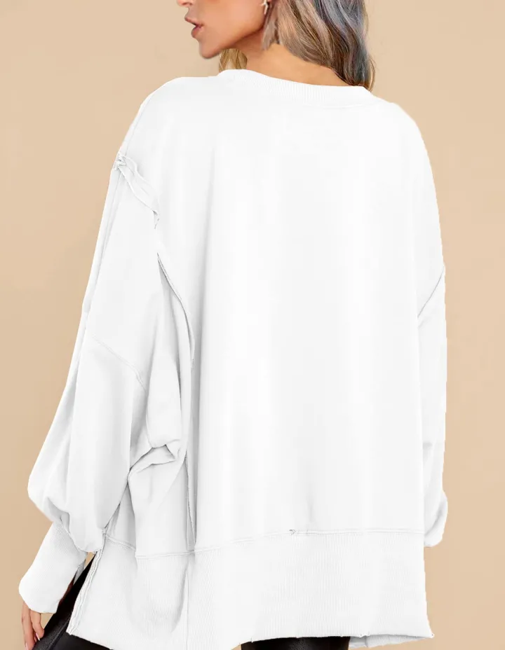 Crew Neck Long Sleeve Pullover Top