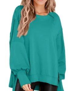 Crew Neck Long Sleeve Pullover Top