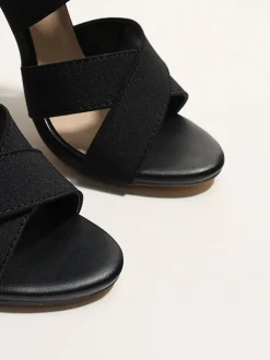 Crisscross Elastic Strap Open Toe Heel