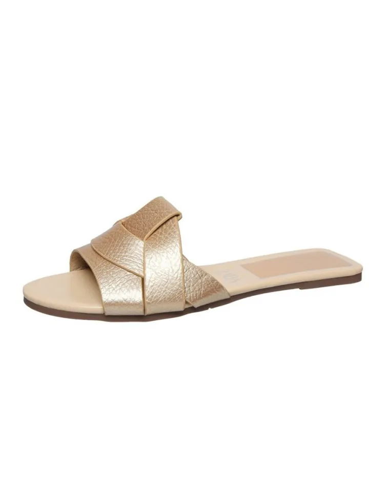 Cross Strap Flat Slides