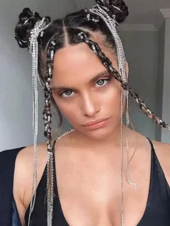 Crystal Rhinestone Tassel Hair Chains