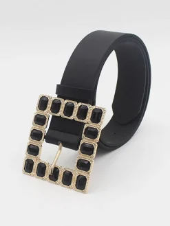 Decorative Buckle Colored Diamonds Waist Belts