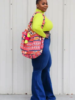 Denim Plus Size High Waist Flare Pants