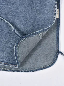 Denim Sleeveless Crop Top Mini Skirts