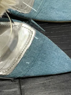 Denim Spiral Strap Sandal