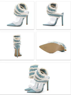 Denim Spiral Strap Sandal