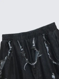 Distressed Denim Harem Pants