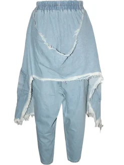 Distressed Denim Harem Pants