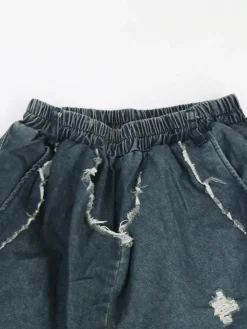 Distressed Denim Harem Pants