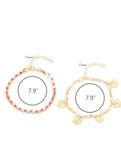 Double Layer Butterfly Pendant Tassel Anklets