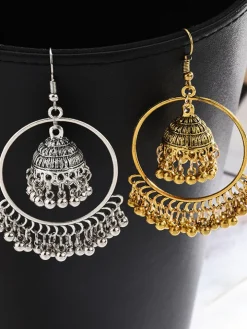 Double Layer Tassel Pendant Earrings