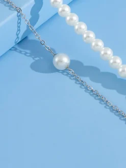 Double-Layered Pearl Anklet Set