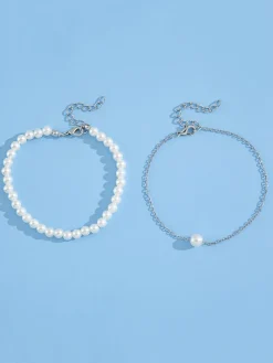 Double-Layered Pearl Anklet Set