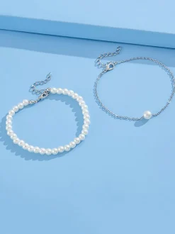 Double-Layered Pearl Anklet Set