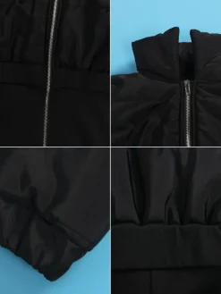 Down Jacket Patchwork Stretchy Jumpsuit