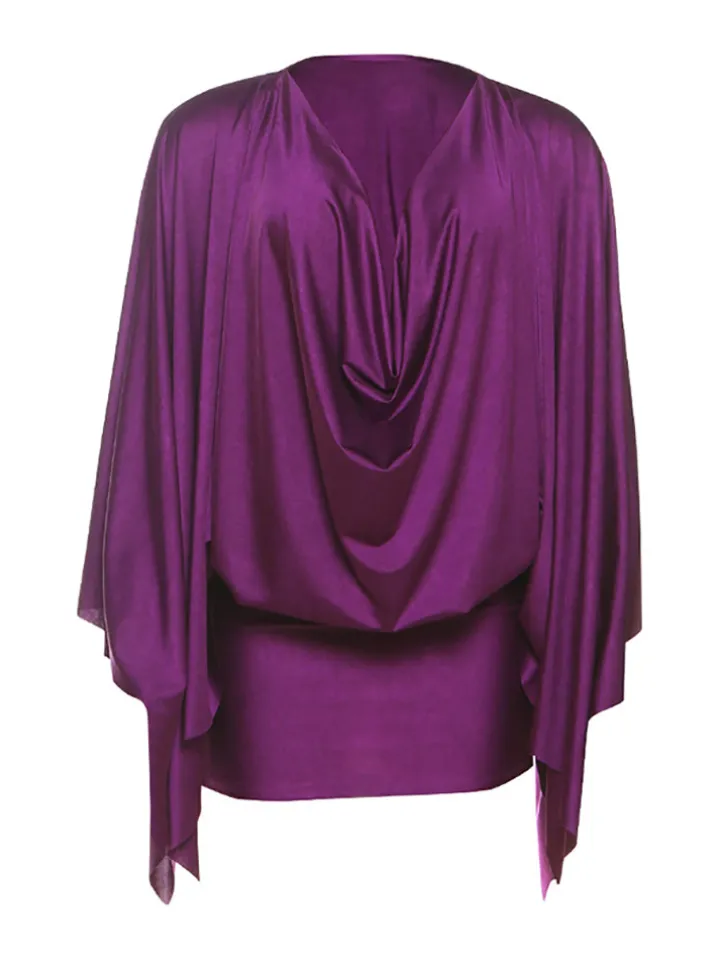Draped Batwing Mini Dress