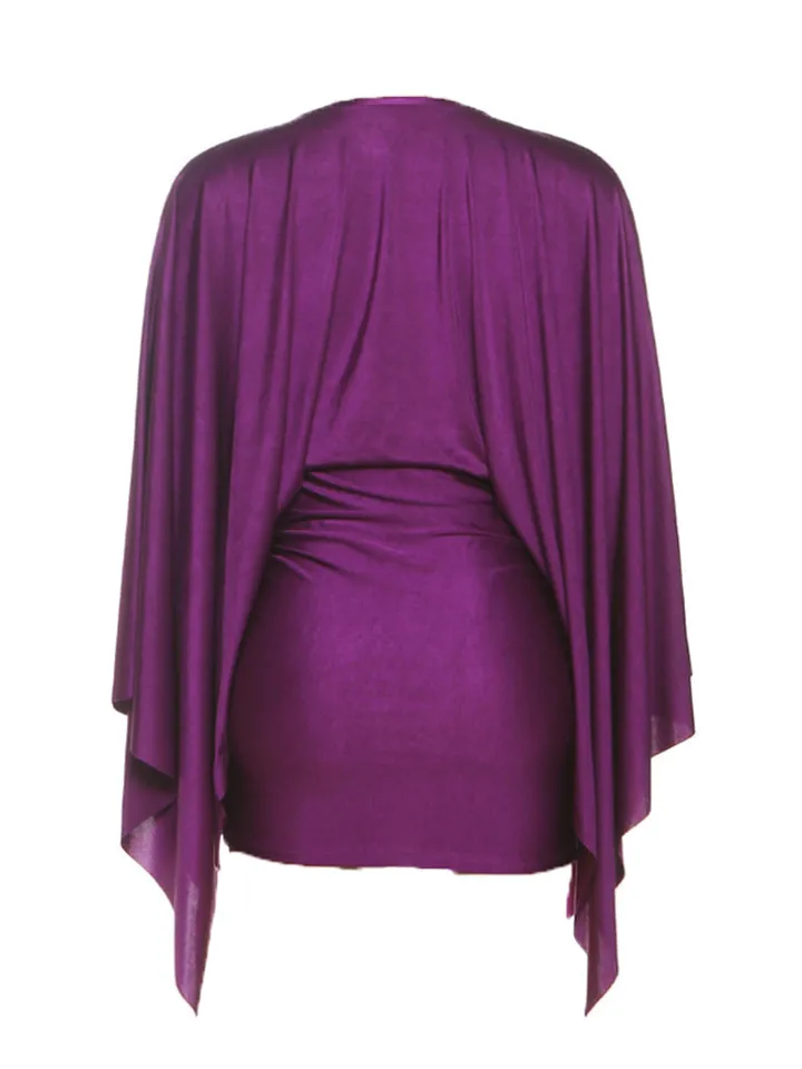 Draped Batwing Mini Dress