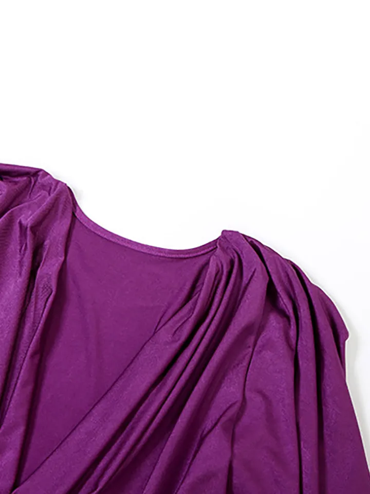 Draped Batwing Mini Dress