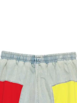 Drawstring High Waist Color Block Jeans