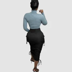 Drawstring Pocket Patch Cargo Skirts