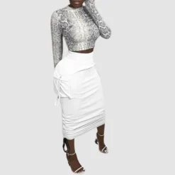 Drawstring Pocket Patch Cargo Skirts