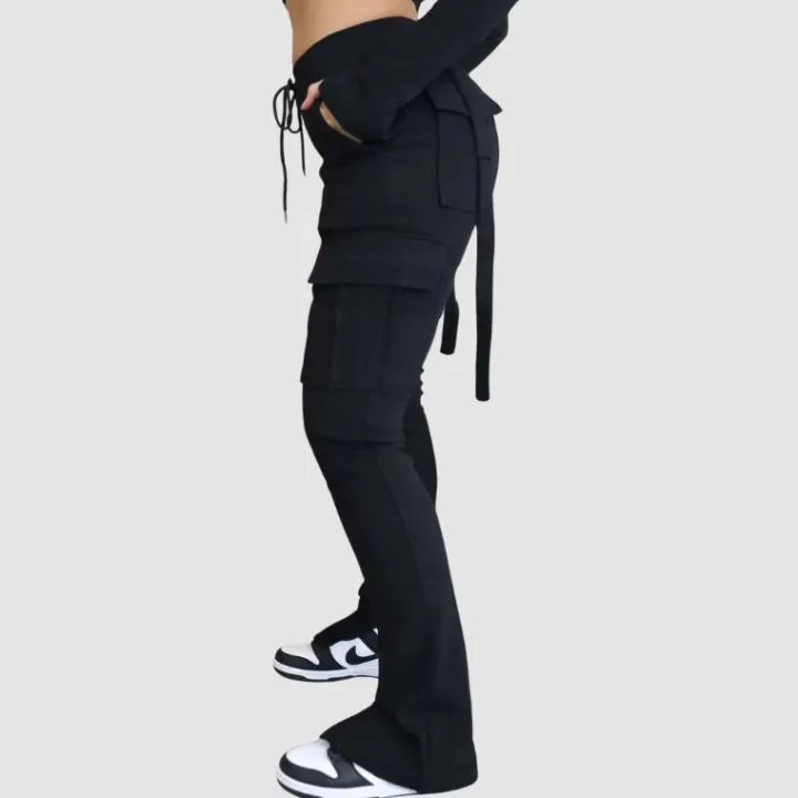 Drawstring Slit Cargo Pant