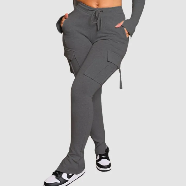 Drawstring Slit Cargo Pant