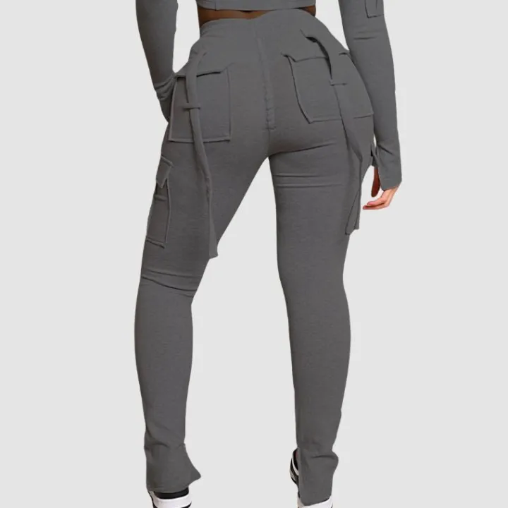 Drawstring Slit Cargo Pant