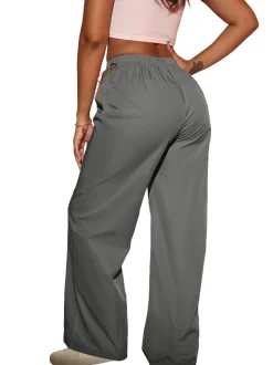 Elastic Waist Cargo Wide Leg Pants
